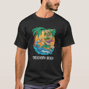 Treachery Beach Australia Palm Tree Surfing Beach T-Shirt