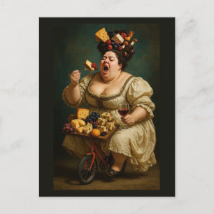 "Tread Lightly, Eat Heavily" Surreal Art Work Postkarte