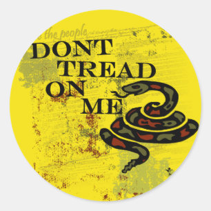 Tread on Me Gadsden Flag/Symbol spenden Runder Aufkleber