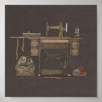 Treadle Nähmaschine & Kätzchen