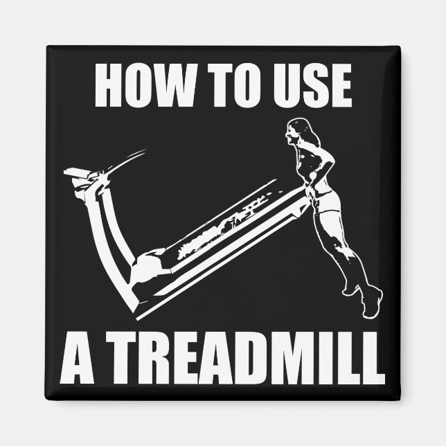 Treadmill - Women's Funny Novelty Workout Magnet (Vorne)