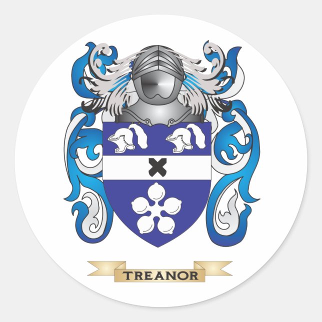 Treanor-Familienwappen (Wappen) Runder Aufkleber (Vorderseite)