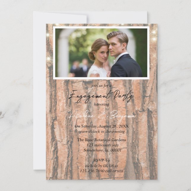 Treart Heart Gradient Foto Engagement Partei Einladung (Vorderseite)