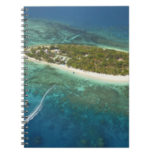 Treasinsel Resort and boat, Fidschi Notizblock