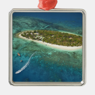 Treasinsel Resort und Schiff, Fidschi Silbernes Ornament