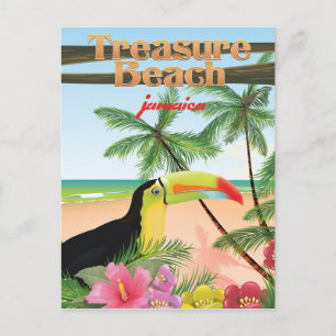 Treasure Beach Jamaika Reiseplakat Postkarte