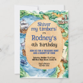 Treasure Hunt Pirate Einladung zum Geburtstag