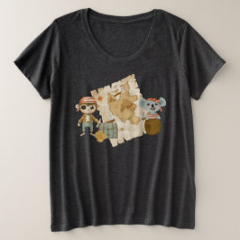 Treasure Hunter Pirate Birthday Große Größe T-Shirt