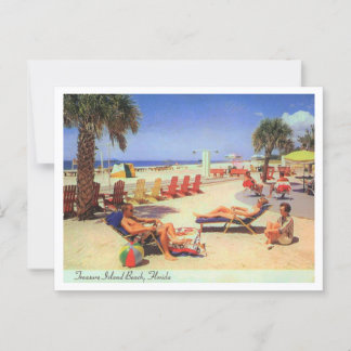 Treasure Island Beach FL 1970er Vintag Inspiriert Postkarte
