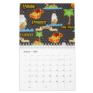 Treasure Island Palm Tree Pirate Flag Raiding Kalender