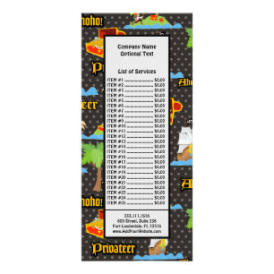 Treasure Island Palm Tropische Piratenflagge Raubz Werbekarte