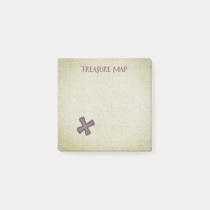 Treasure Map Pirate Hintern X Markiert den Ort Post-it Klebezettel