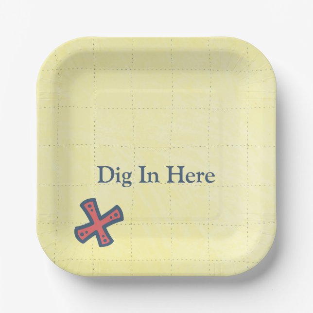 Treasure Map Pirate Party X Markiert das Spot Dig  Pappteller (Vorderseite)