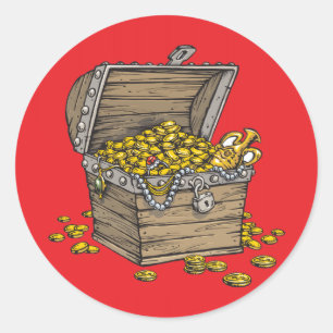 Treasure on Red Runder Aufkleber