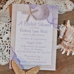 Treasured Beach Lavender Wedding Einladung