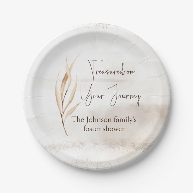 "Treasured on your Journey" Foster Care Dusche Pappteller (Vorderseite)