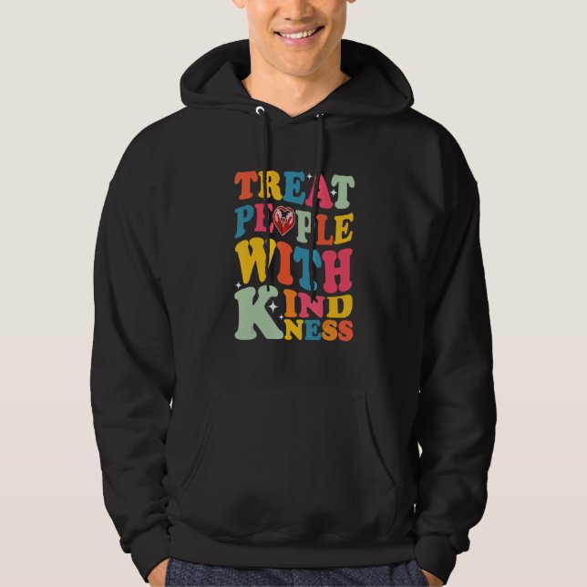 Treat People With Kindness Retro TPWK Inspirationa Hoodie (Vorderseite)