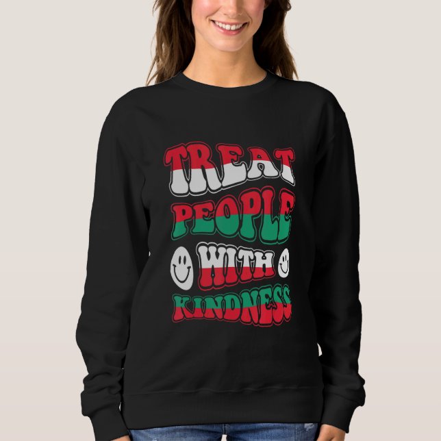 Treat People With Kindness Retro TPWK Inspirationa Sweatshirt (Vorderseite)