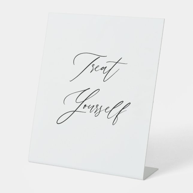 Treat Yourself Wedding Sign | Dessert Tabletop  Sockelschild (Vorderseite)