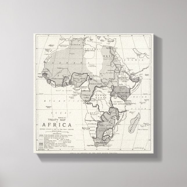 Treaty Map of Africa Leinwanddruck (Vorderseite)