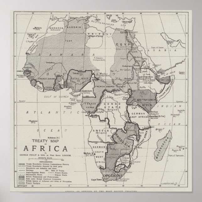 Treaty Map of Africa Poster (Vorne)