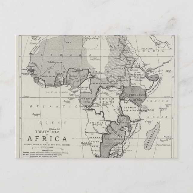 Treaty Map of Africa Postkarte (Vorderseite)