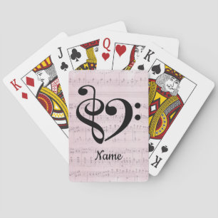 Treble Clef Bass Clef Heart Sheet Music Spielkarten