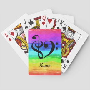 Treble Clef Bass Clef Heart Sheet Music Spielkarten