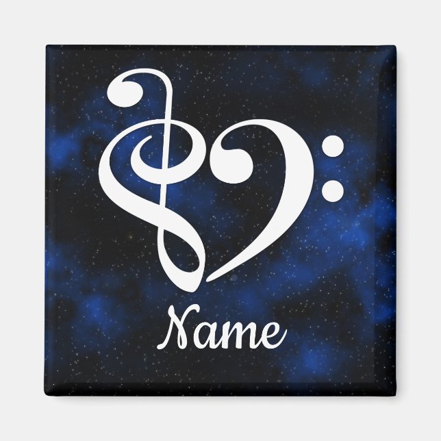 Treble Clef Bass Clef Herz Milchstraße individuell Magnet (Vorne)