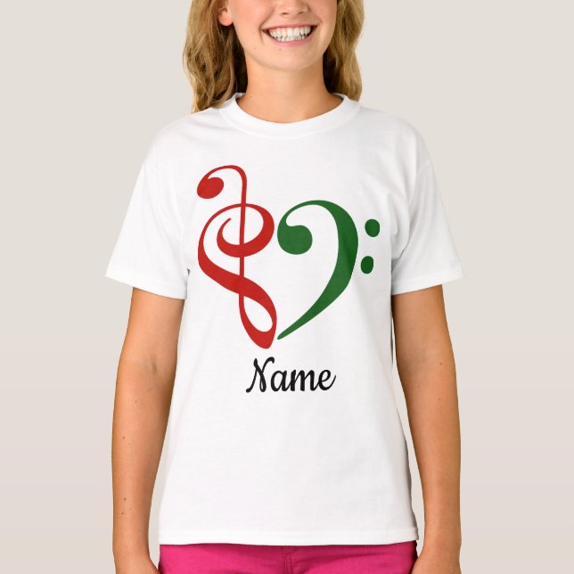Treble Clef Bass Clef Herzensurlaub individuell au T-Shirt (Vorderseite)