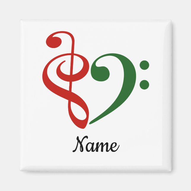 Treble Clef Bass Clef Herzmusik Lover - individuel Magnet (Vorne)