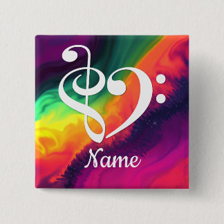 Treble Clef Bass Clef Herznebel individuell angepa Button