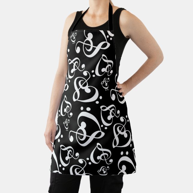 Treble Clef Bass Clef Hört Musikmuster Napkins Schürze (InSitu)