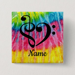 Treble Clef Bass Clef Music Heart individuell ange Button
