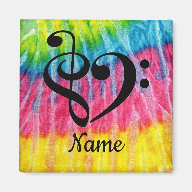 Treble Clef Bass Clef Music Heart individuell ange Magnet (Vorne)