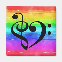 Treble Clef Bass Clef Musical Heart Rainbow Strip