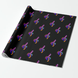 Treble Clef Black Geschenkpapier