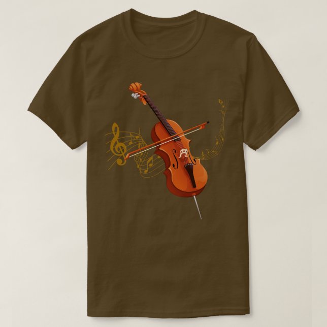 Treble Clef Cellist Cello T-Shirt (Design vorne)