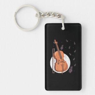 Treble Clef Cellist Musical Instrument Cello Schlüsselanhänger