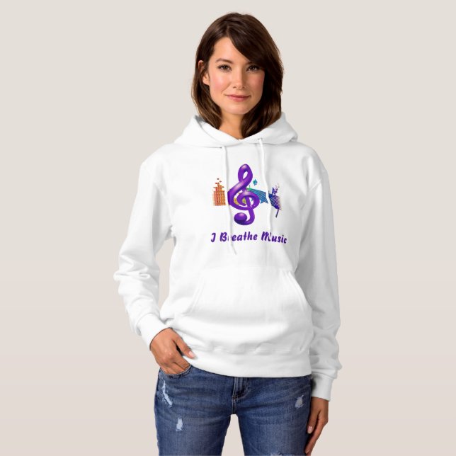 Treble Clef - Design von Musiksymbolen Hoodie (Vorne ganz)