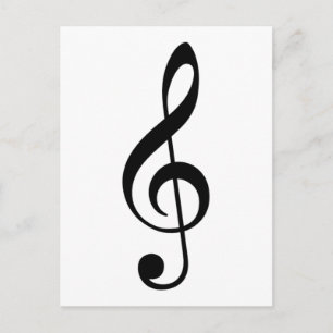 treble clef icon postkarte