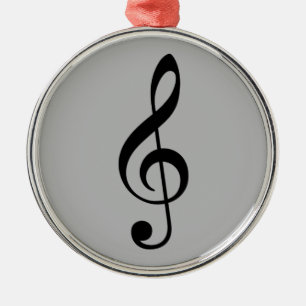 treble clef icon silbernes ornament