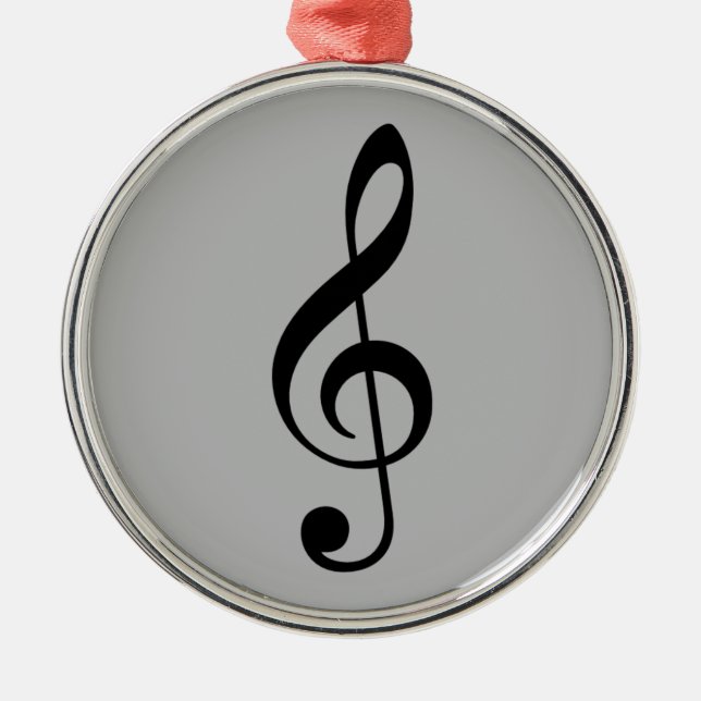 treble clef icon silbernes ornament (Vorne)