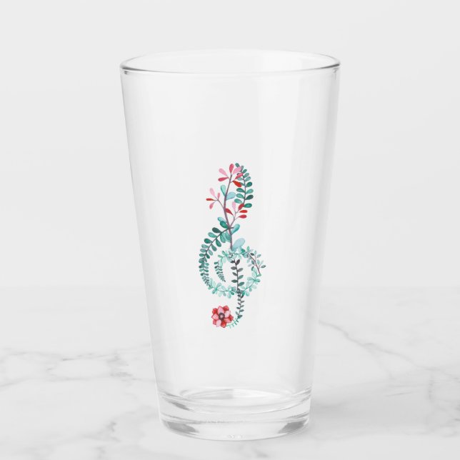 Treble Clef Music Gift Musician Teacher Band Glas (Vorderseite)
