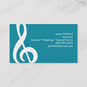 Treble Clef Music Teacher Studio Music Conductor Visitenkarte