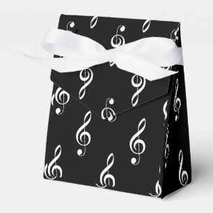 Treble Clef Musical Favor Box II Black Geschenkschachtel
