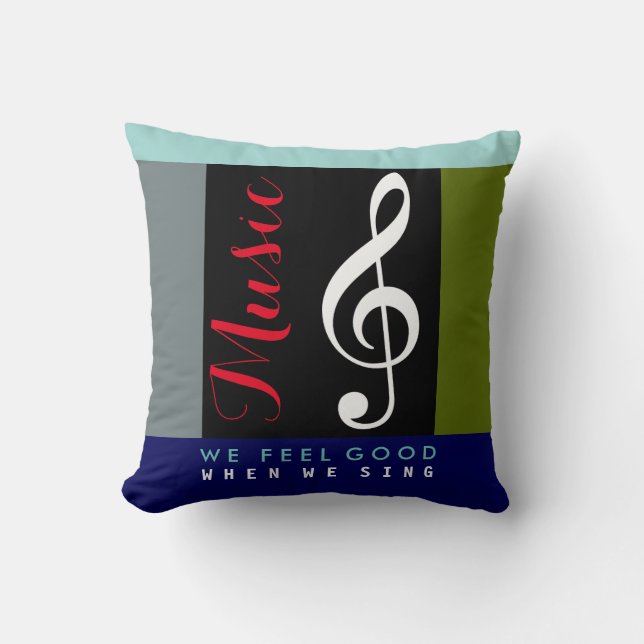 treble clef musical note, an awesome music kissen (Vorderseite)