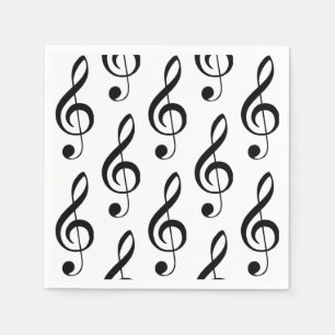 Treble Clef Musical Paper Napkin Serviette