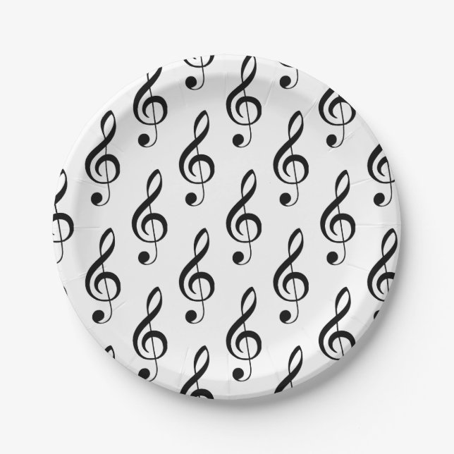 Treble Clef Musical Paper Plate Pappteller (Vorderseite)