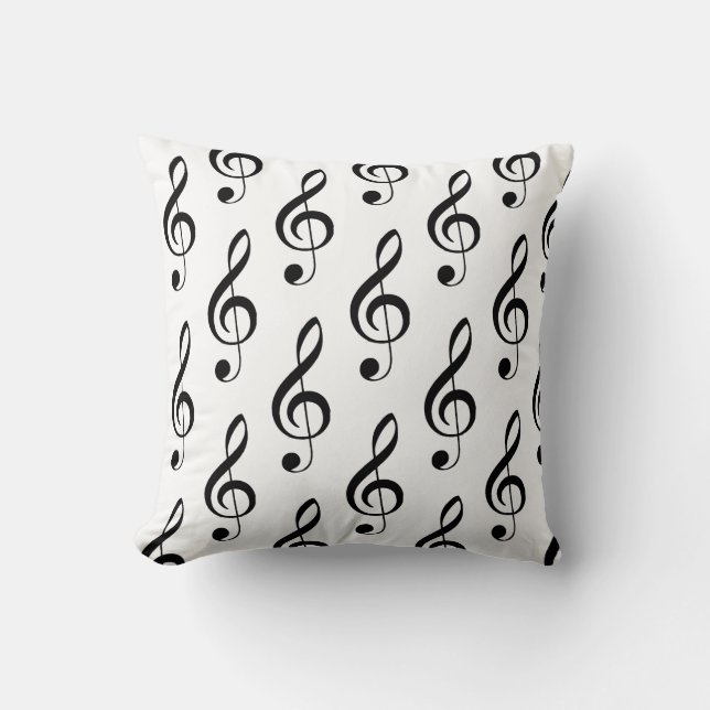 Treble Clef Musical Pillow Kissen (Vorderseite)